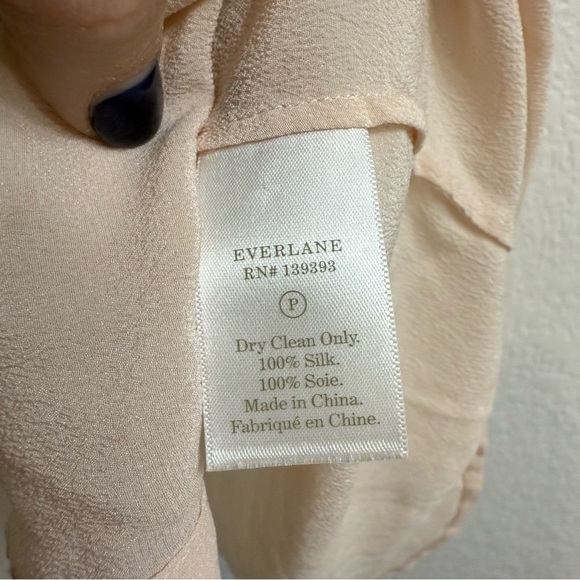 Everlane The Clean Silk Relaxed Sleeveless Shirt Cream Size 6 - Picture 4 of 4